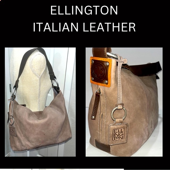 Ellington Bags Ellington Sophia Italian Leather Hobo Taupe Brown